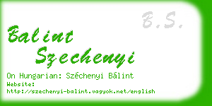 balint szechenyi business card